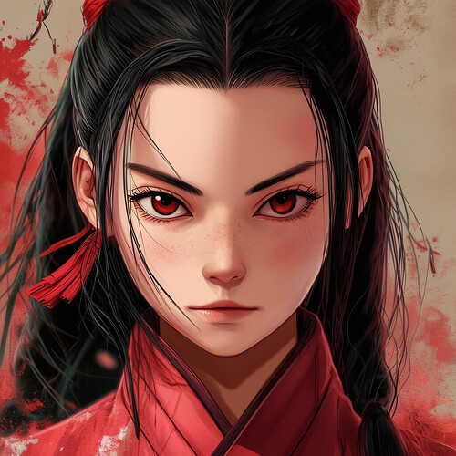 An astonishingly realistic illustration of Nezuko, the cherished figure from Demon Slayer, as if she had stepped out of the anime and into the tangible world, her unmistakable visage and presence conveyed with breathtaking authenticity