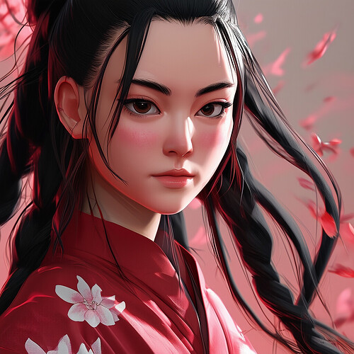 An authentic, true-to-life portrayal of Nezuko, the beloved character from Demon Slayer, imagined as a genuine person, her distinctive appearance and essence captured with stunning realism