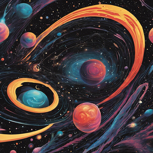 an awe-inspiring representation of the link between alternate universes, showcasing dynamic galaxies, mysterious black holes, and mind-bending wormholes, depicted with bold, contemporary hues