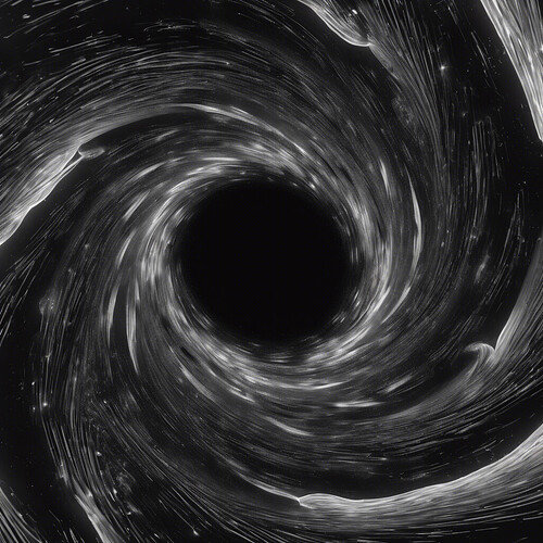 a mind-bending visualization of the interior of a black hole, with futuristic, reality-warping effects and otherworldly phenomena