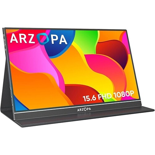 Monitor portátil ARZOPA monitor de laptop FHD 156'' 1080P USB C HDMI tela de computador HDR Eye Care tela externa com c