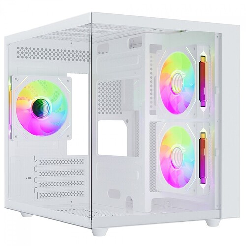 Gabinete Gamer Pure Power Aqua Mid Tower Vidro Temperado M-ATX Sem Fonte Sem Fan Branco PP-CS-AQMAWSF