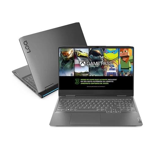 Notebook Gamer Lenovo LOQ Intel Core i5 12ª Geração 8GB RAM 512GB SSD Tela Full HD 156 Windows 11 e NVIDIA GeForce RT