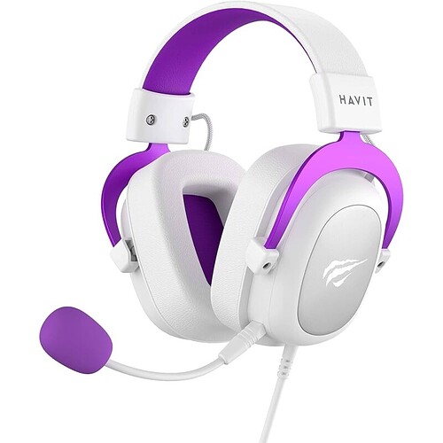 Headset Fone de Ouvido Havit HV-H2002d Purple Gamer com Microfone Falante 53mm Plug 3 5mm: compatível com XBOX ONE e PS