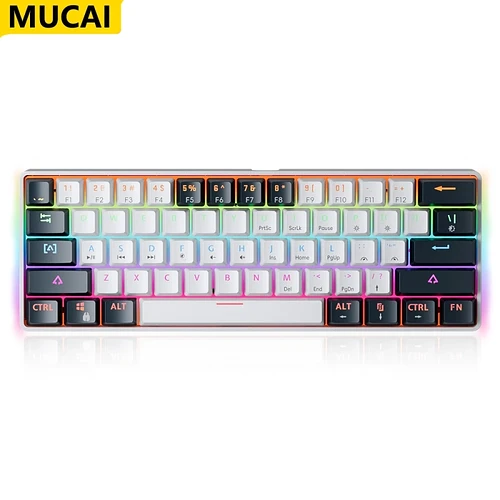 Teclado Mecânico RGB MUCAI MK61 61 Teclas Switch Red com Fio
