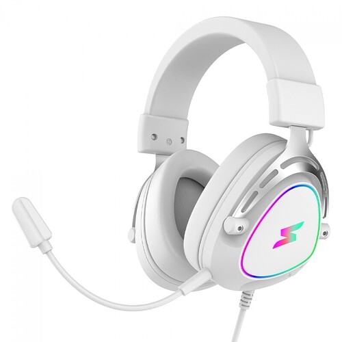 Headset Gamer SuperFrame Sound Surround 7.1 Drivers de 50mm RGB USB White SFHSSD7CR3W