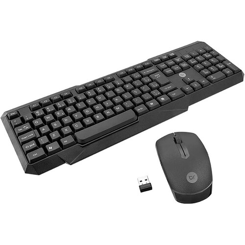Bright 55 Combo Teclado e Mouse Sem Fio Slim 2 Teclado com Apoio Ergonômico Padrão ABNT2 107 teclas Mouse Ambidestro 3