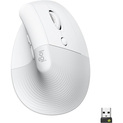 Mouse Sem Fio Logitech Lift Vertical com Design Ergonômico para Redução de Tensão Muscular Cliques Silenciosos Conex