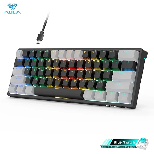 Teclado Mecânico Gamer RGB Aula F3261 60% Hot Swap