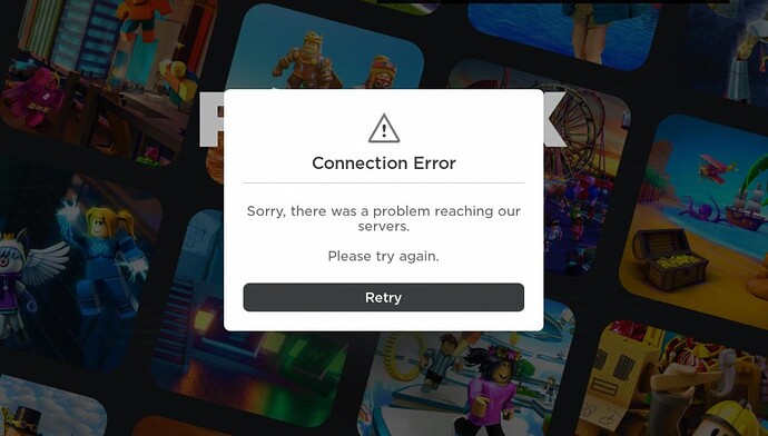 erro de conexão roblox