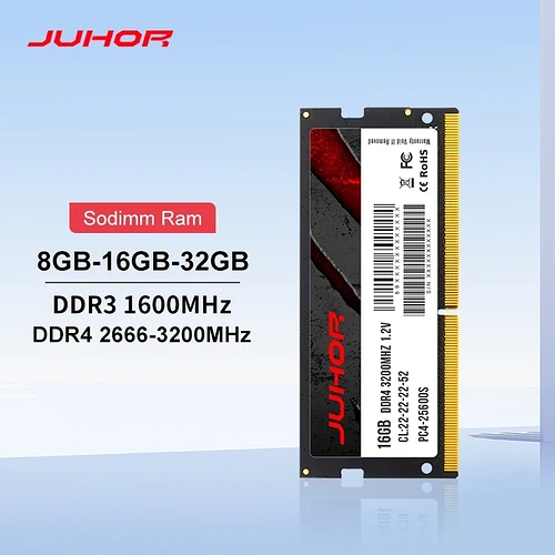 JUHOR Memoria Ram DDR4 8GB 16GB 2666mhz 3200mhz DDR3 8GB 1600mhz Sodimm Notebook High Performance Me