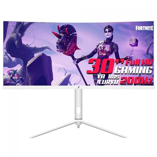 Monitor Gamer SuperFrame Elegance Series White 30 pol Curvo UltraWide Full HD VA 1ms 200Hz FreeSync HDMI/DP S