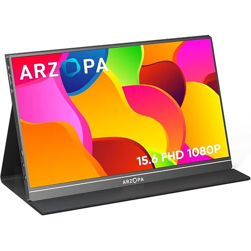 Monitor portátil ARZOPA monitor de laptop FHD 156'' 1080P USB C HDMI tela de computador HDR Eye Care tela externa com c