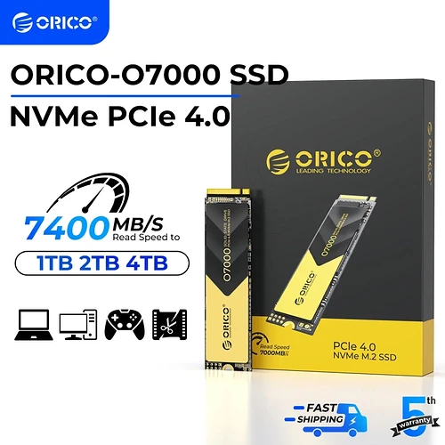 ORICO NVMe SSD PCIe 4.0 até 7000 MB/s M.2 SSD 2280 PCIe 4.0X4 Unidade de estado sólido interna SSD par