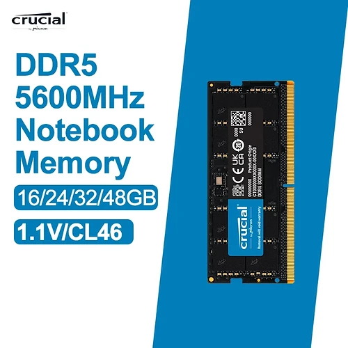 Memória RAM Crucial X1P 16GB DDR5 5600MHz PC5-44800