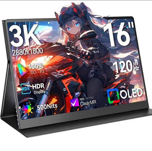 UPERFECT 16 polegada 120HZ Monitor Portátil 3K Para Laptop Switch XBOX PS4 16:10 100% sRGB 500Nits USBC HDMI 2880 * 180