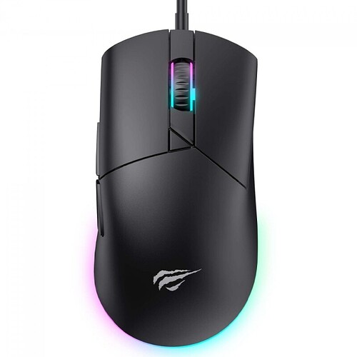 Mouse Gamer Havit MS1038 8000DPI USB RGB 6 Botões Preto