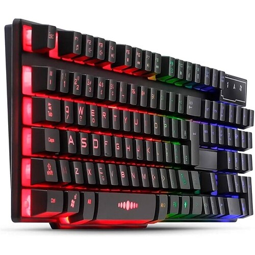 Teclado Gamer Semi Mecânico Multimídia Led Rgb Qwerty Antighosting Usb para Pc Notebook Xbox Series X S Ps4 Ps5