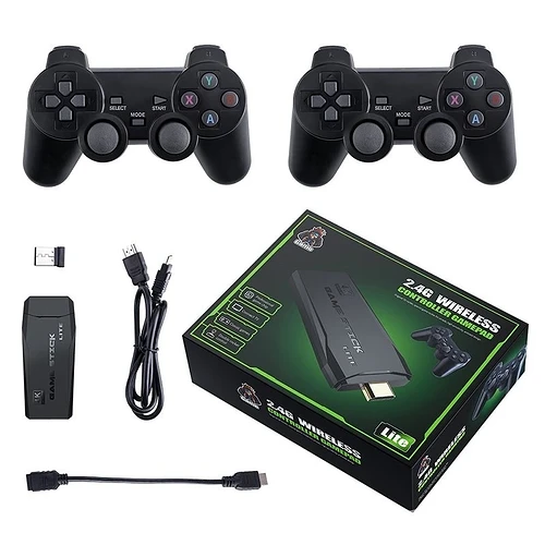 VideoGame Stick Console Retrô 10mil Jogos 64GB com 2 Controles Sem Fio