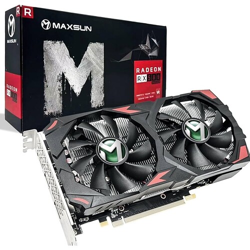 maxsun Placa de Vídeo AMD Radeon RX580 8GB placa de vídeo de 2048 SP GDDR5 de 256 bits para jogos de PC com 2DP&1HDM