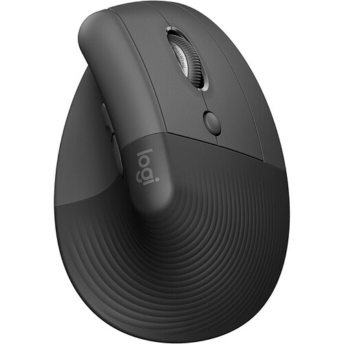 Mouse Sem Fio Logitech Lift Vertical com Design Ergonômico para Redução de Tensão Muscular Cliques Silenciosos Conex