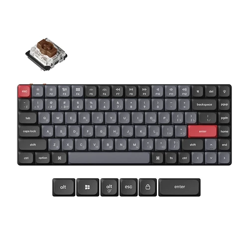 Keychron-K3 Pro teclado mecânico sem fio layout russo PBT Keycaps RGB Backlight Hot-Swappable Gateron Switch QMK