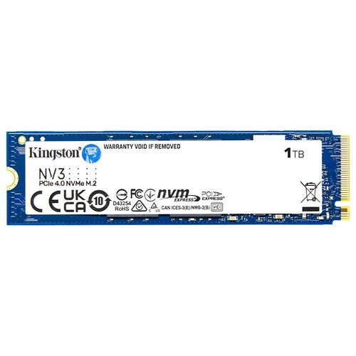 SSD Kingston NV3 1TB M.2 NVMe 2280 PCIe 4.0 Leitura 6000MBs e Gravação 4000MBs SNV3S/1000G