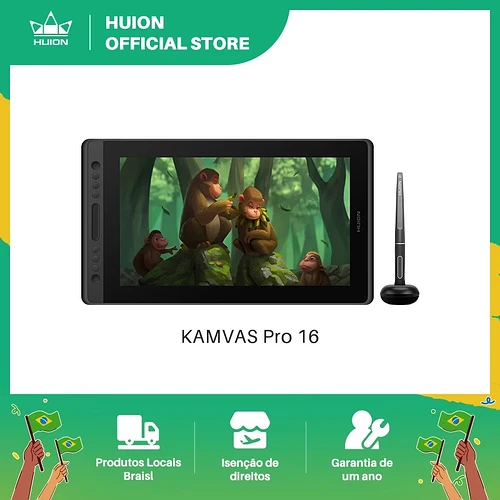 Huion monitor gráfico kamvas pro 16 desenho tablet tela 15.6 Polegada comprimidos digitais desenhar display com caneta