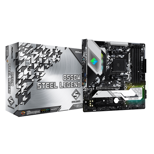 Placa Mãe ASRock B550M Steel Legend Chipset B550 AMD AM4 MATX DDR4