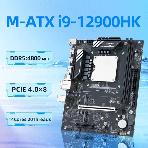 Erying diy placa-mãe para jogos com cpu integrada combo núcleo interpose kit i9 12900hk 14c20t ddr5 ram i9 kit de comp
