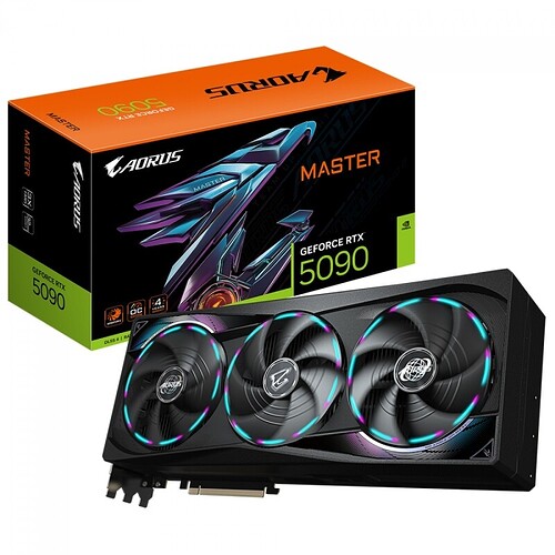 Placa de Vídeo Gigabyte NVIDIA GeForce RTX 5090 Aorus Master 32GB GDDR7 DLSS Ray Tracing GV-N5090AORUS M-32GD