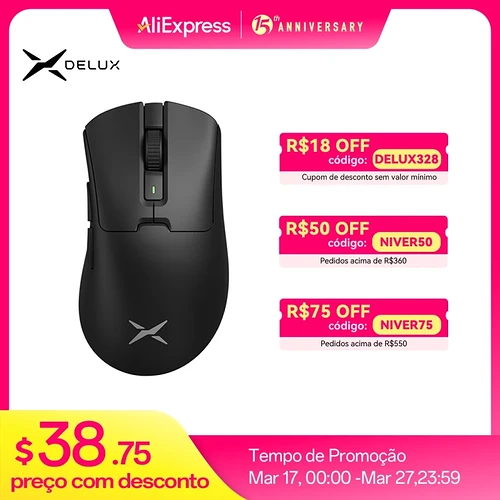 Delux m900pro mouse para jogos sem fio ergonômico 8k taxa de pesquisa paw3395 63g doca de carregamento rgb magnético p
