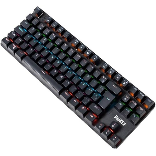 Teclado Mecânico Mancer Shade MK3 | Rainbow | Switch Huano Vermelho | Preto | MCR-SHM3-RBW01RD