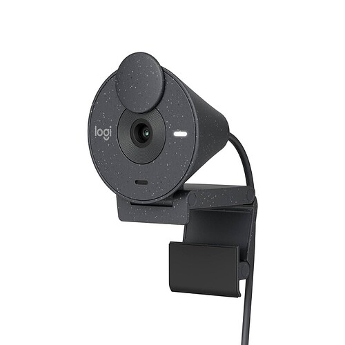 Webcam Full HD Logitech Brio 300 com Microfone com Redução de Ruído Proteção de Privacidade Correção Automática
