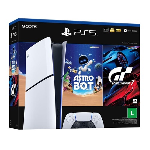 Console PS5 Slim Digital 1TB + Astro Bot + Gran Turismo 7 - Lançamento
