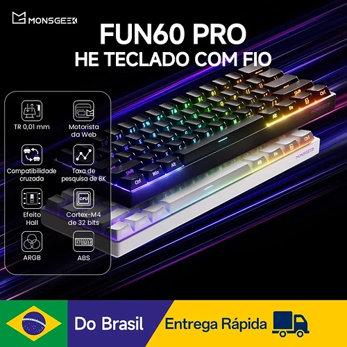 Teclado Magnético Sem Fio Akko MonsGeek FUN60 PRO