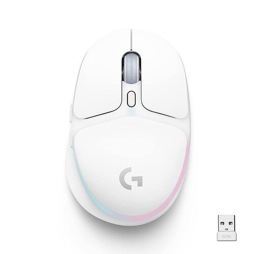 Mouse Gamer Sem Fio Logitech G705 LIGHTSPEED com RGB LIGHTSYNC Design Compacto 6 Botões Programáveis Bateria Recarr