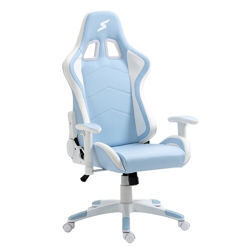 Cadeira Gamer SuperFrame Mage Reclinável Azul e Branco