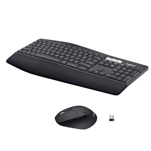 Combo Teclado e Mouse sem fio Logitech MK850 com Teclado com Apoio para as Mãos Mouse Destro Conexão USB Unifying ou B