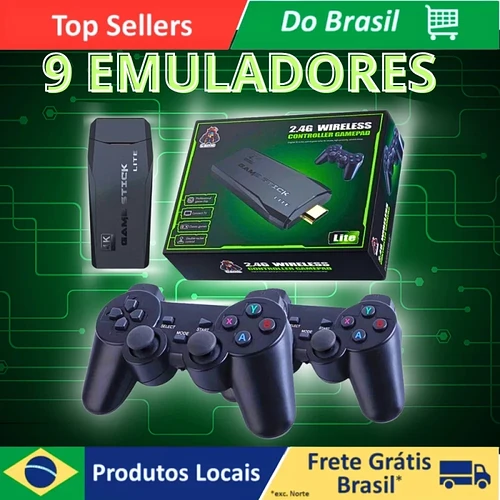 Videogame Stick 4K 20000 Jogos Retro Classicos + 2 Controles Sem Fio ; Console Emulador Portatil 64 GB