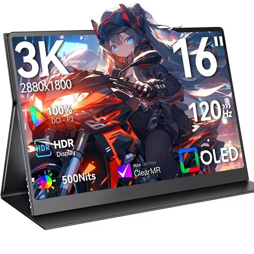 UPERFECT 16 polegada 120HZ Monitor Portátil 3K Para Laptop Switch XBOX PS4 16:10 100% sRGB 500Nits USBC HDMI 2