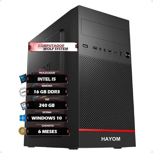 COMPUTADOR HOME PC INTEL CORE I5+16GB+SSD 240GB+GABINETE ATX DESCKTOP