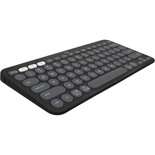 Teclado sem fio Logitech Pebble Keys 2 K380s com Conexão Bluetooth Easy-Switch e Pilha Inclusa - Compatível com PC Mac