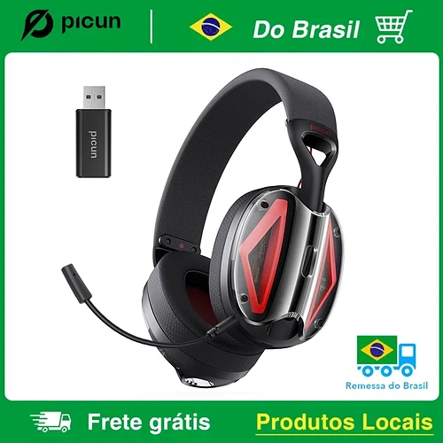 Picun g1 2.4ghz gaming sem fio fone de ouvido 3d surround som espacial áudio enc hd microfone fones par