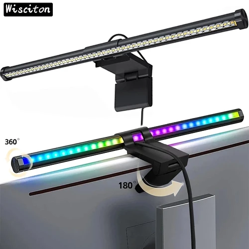 Barra de luz led para tela de computador iluminação rgb 44cm