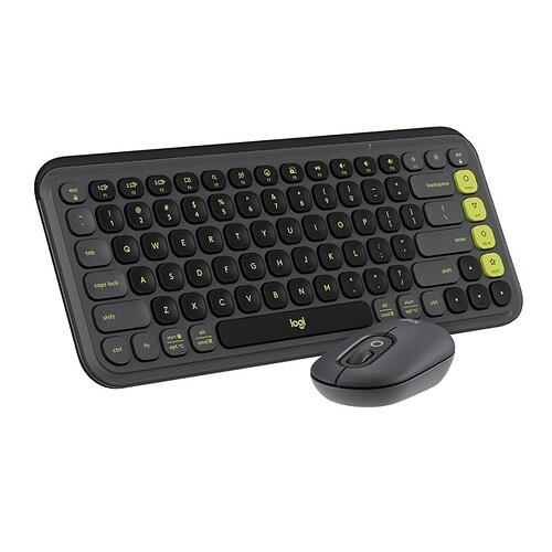 Combo Teclado e Mouse sem fio Logitech POP Icon com Teclas e Botões Personalizáveis Clique Silencioso Easy-Switch para