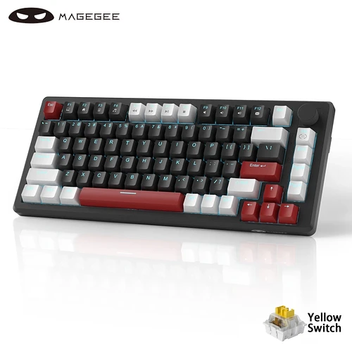 Teclado Mecânico MageGee STAR75 75% Com Knob Switch Yellow
