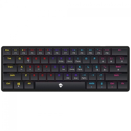 Teclado Mecânico Gamer Ninja Black Thorne Switch Red Low Profile ABNT2 60% Black GN-KB-BTRD60BRUAB