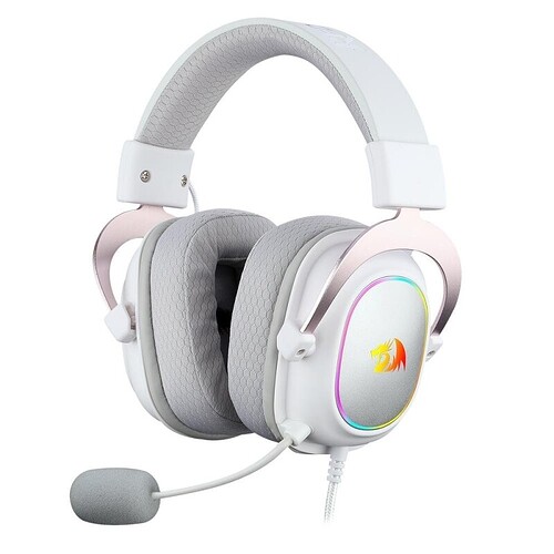 Headset Gamer Redragon Zeus X RGB Surround 7.1 Driver de 53mm USB Microfone com Redução de Ruído Branco com