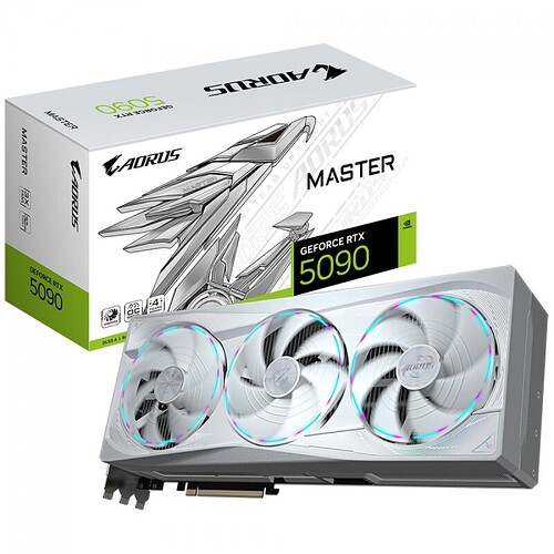 Placa de Vídeo Gigabyte NVIDIA GeForce RTX 5090 Aorus Master Ice 32GB GDDR7 DLSS Ray Tracing GV-N5090AORUSM ICE-32